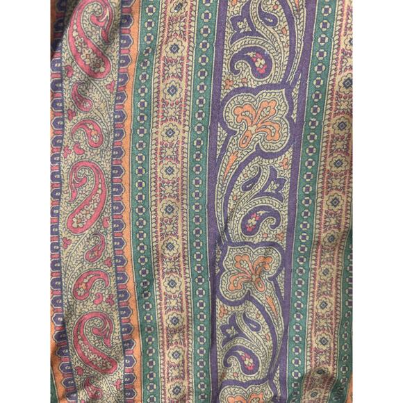 Ralph Lauren LRL Button Up Large Brown Paisley Striped Western Equestrian - Picture 3 of 9